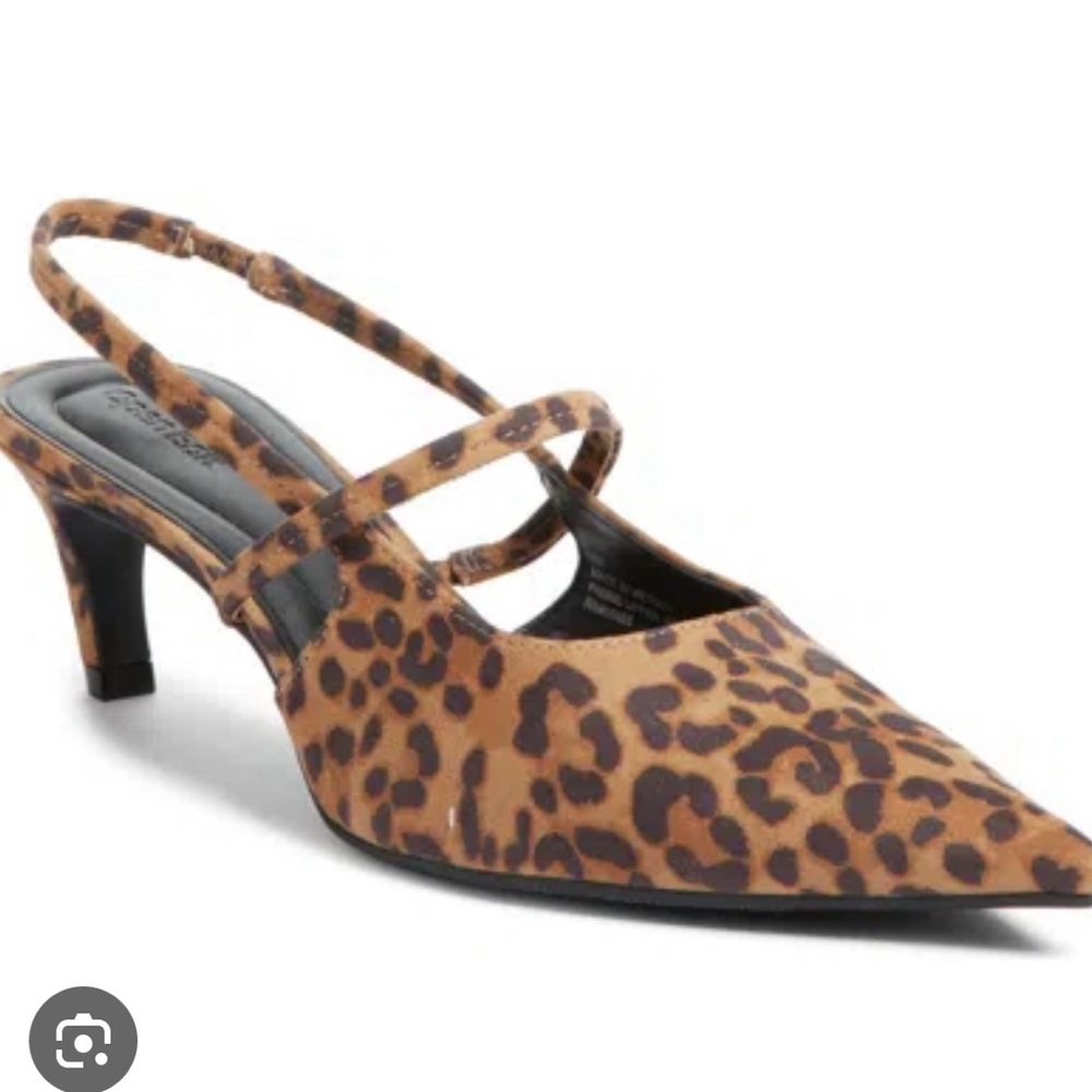 NWOT Open Edit Sophia Pointed Toe Slingback Pump - Tan Leopard